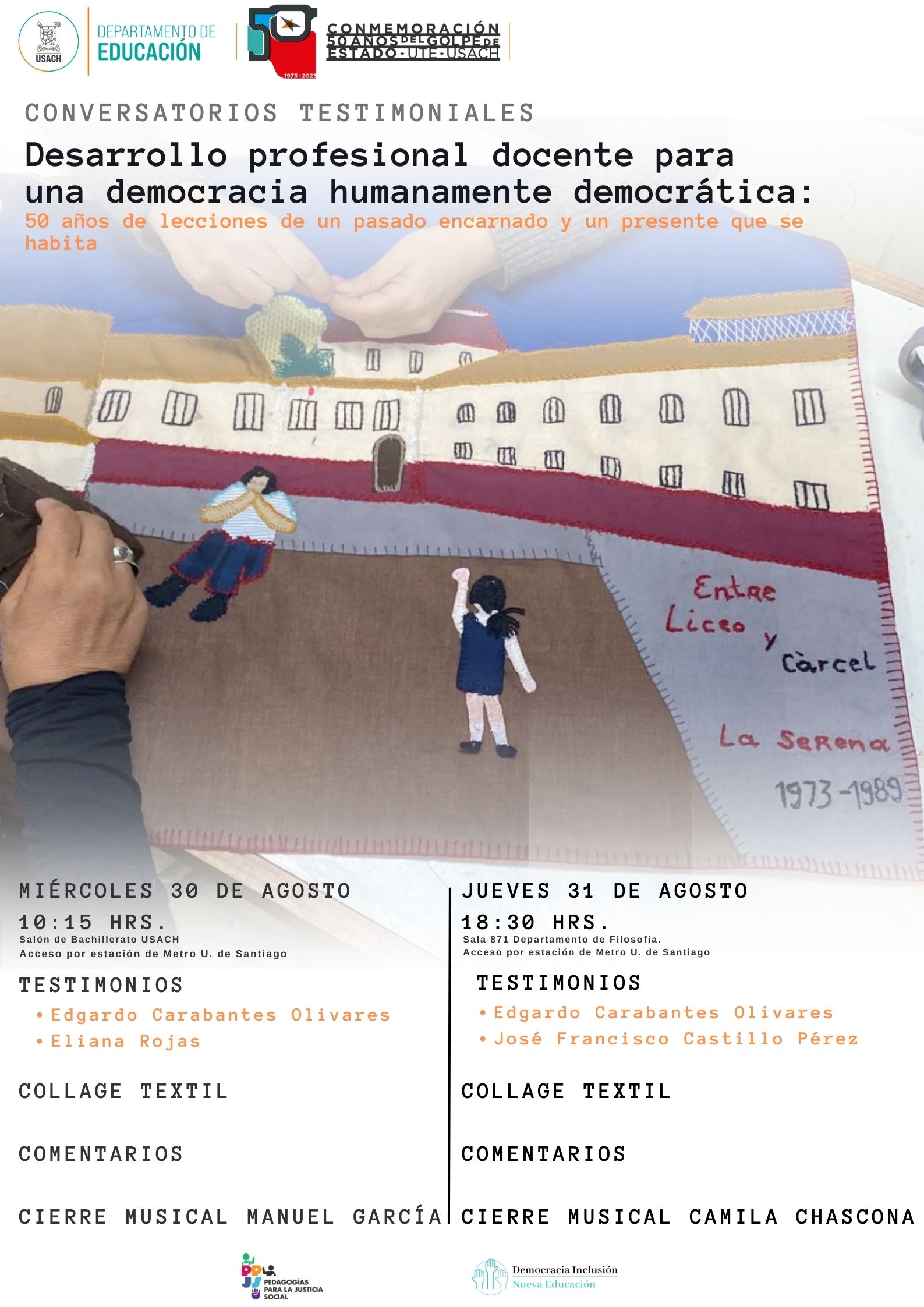 Afiche del conversatorio, el cual contiene la información que se muestra en la descripción de la actividad