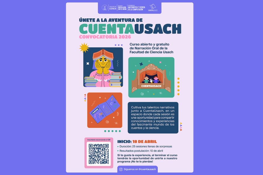 En la imagen aparece el afiche de la actividad Cuenta Usach