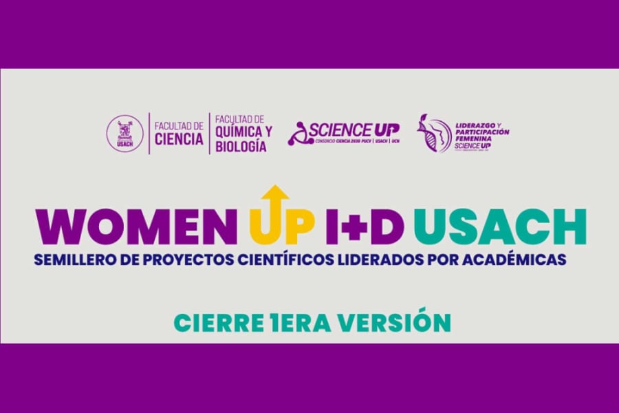 La imagen corresponde al afiche del evento, con fondo morado y gris y letras moradas, amarillas y verde agua