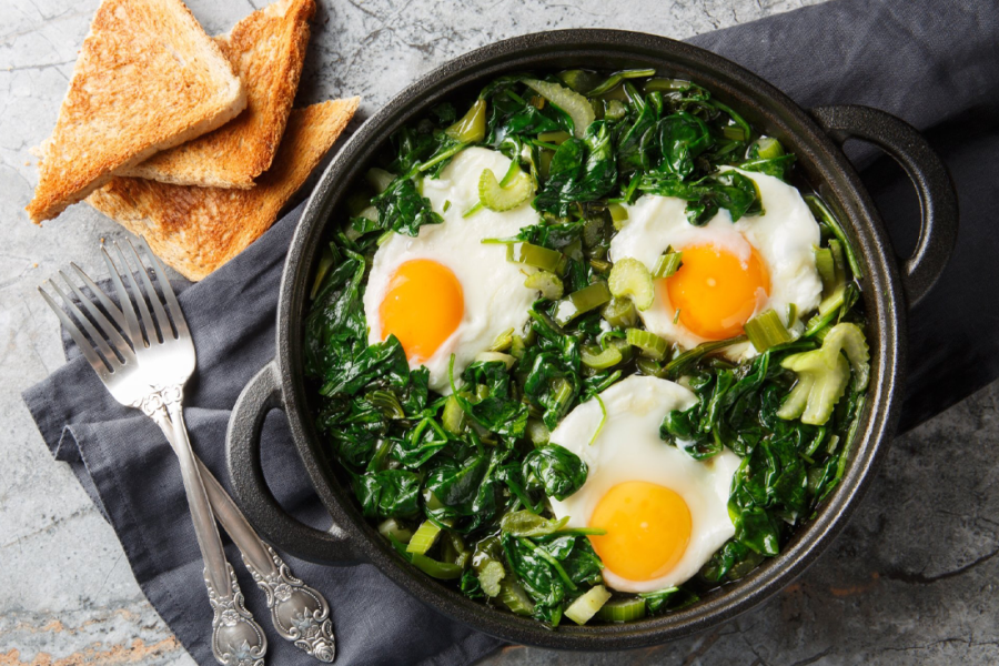 Espinaca y huevos